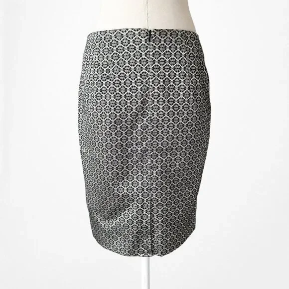 Vintage Y2K Gray Gold Black Bodycon Pencil Knee Length Skirt Size 6P/M - Picture 4 of 5